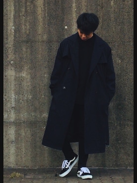 「kutir（クティール）のアイテム（トレンチコート）」を使った、Hii_mn さん（メンズ・174cm）の春コーディネート