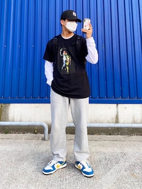 「アイテム（スウェットパンツ）」を使った、Hachi さん（メンズ・171cm・20代）の春コーディネート