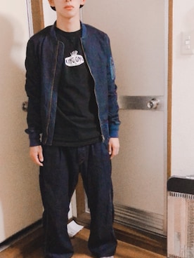 「EDWIN（エドウィン）のアイテム（ブルゾン）」を使った、kobuさん（メンズ・172cm）の秋コーディネート