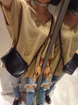 「MOUSSY（マウジー）のアイテム（財布/小物）」を使った、paoさん（レディース・151cm）の夏コーディネート