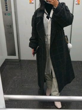 「UNIQLO（ユニクロ）のエクストラファインメリノリブタートルネックセーター（長袖）（ニット/セーター）」を使った、paoさん（レディース・151cm）の冬コーディネート