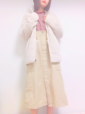 「179/WG（イチナナキュウダブルジー）のアイテム（サロペット/オーバーオール）」を使った、meiさん（レディース・159cm）の冬コーディネート