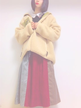 「COQULE（コクレ）のアイテム（ジャケット/アウター）」を使った、meiさん（レディース・159cm）の冬コーディネート