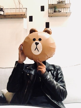 「BLK DNM（ブラックデニム）のアイテム（ライダースジャケット）」を使った、Byteさん（メンズ・180cm）の冬コーディネート