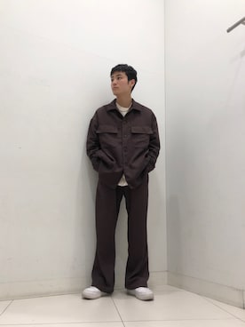 「2021春新作」｜「アイテム（その他アウター）」を使った、アラキガクトさん（メンズ・164cm）の春コーディネート