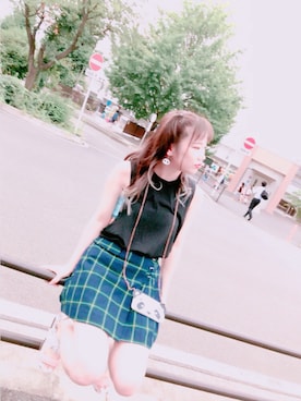 「日常」｜「アイテム（アクセサリー）」を使った、REKOさん（レディース・155cm）の夏コーディネート