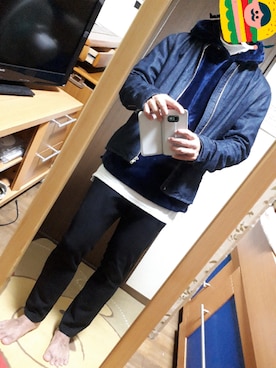 「Right-on（ライトオン）のアイテム（ライダースジャケット）」を使った、めこなさん（メンズ・173cm）の秋コーディネート