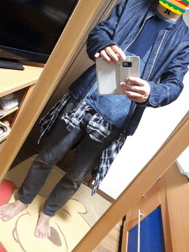 「BACK NUMBER（バックナンバー）のアイテム（ニット/セーター）」を使った、めこなさん（メンズ・173cm）の秋コーディネート
