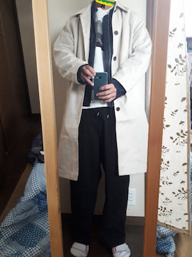 「BACK NUMBER（バックナンバー）のアイテム（ニット/セーター）」を使った、めこなさん（メンズ・173cm）の冬コーディネート