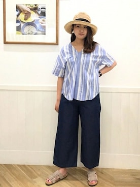 「SHIPS Days（シップスデイズ）のアイテム（帽子）」を使った、木村さん（レディース・160cm）の春コーディネート