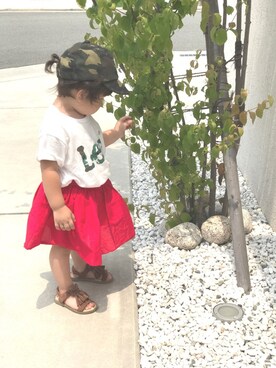 「Lee（リー）のアイテム（Tシャツ/カットソー）」を使った、saranさん（キッズ・80cm）の夏コーディネート