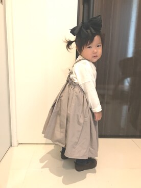 「おんなのこコーデ」｜「アイテム（モカシン/デッキシューズ）」を使った、saranさん（キッズ・80cm）の秋コーディネート