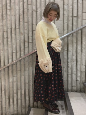 「くまニット」｜中島さん（レディース・149cm）の冬コーディネート