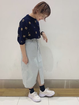 「くまニット」｜中島さん（レディース・149cm）の春コーディネート