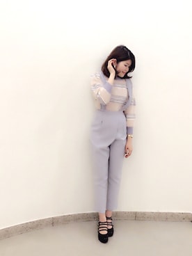 「Supreme.La.La.（シュープリームララ）のアイテム（パンプス）」を使った、Natsumi Sudoさん（レディース・160cm）の冬コーディネート
