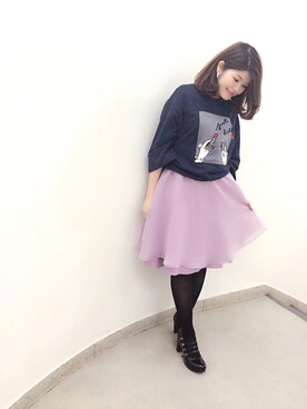 「Supreme.La.La.（シュープリームララ）のアイテム（パンプス）」を使った、Natsumi Sudoさん（レディース・160cm）の冬コーディネート
