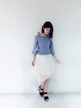 「Supreme.La.La.（シュープリームララ）のアイテム（サンダル）」を使った、Natsumi Sudoさん（レディース・160cm）の冬コーディネート