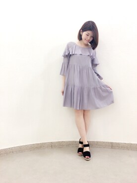 「Supreme.La.La.（シュープリームララ）のアイテム（サンダル）」を使った、Natsumi Sudoさん（レディース・160cm）の冬コーディネート