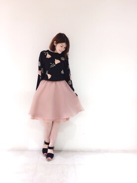 「Supreme.La.La.（シュープリームララ）のアイテム（サンダル）」を使った、Natsumi Sudoさん（レディース・160cm）の冬コーディネート