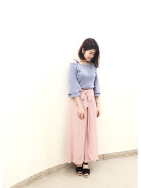 「Supreme.La.La.（シュープリームララ）のアイテム（サンダル）」を使った、Natsumi Sudoさん（レディース・160cm）の冬コーディネート