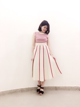 「Supreme.La.La.（シュープリームララ）のアイテム（サンダル）」を使った、Natsumi Sudoさん（レディース・160cm）の春コーディネート