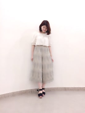 「Supreme.La.La.（シュープリームララ）のアイテム（サンダル）」を使った、Natsumi Sudoさん（レディース・160cm）の春コーディネート