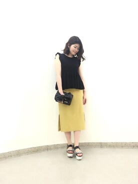 「Supreme.La.La.（シュープリームララ）のアイテム（バッグ）」を使った、Natsumi Sudoさん（レディース・160cm）の春コーディネート