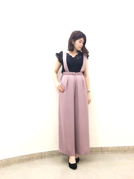 「Supreme.La.La.（シュープリームララ）のアイテム（パンツ）」を使った、Natsumi Sudoさん（レディース・160cm）の夏コーディネート