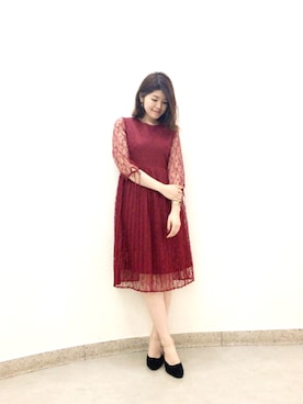 「膝丈」｜Natsumi Sudoさん（レディース・160cm）の夏コーディネート