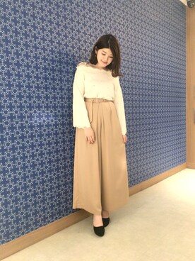 「Supreme.La.La.（シュープリームララ）のアイテム（パンツ）」を使った、Natsumi Sudoさん（レディース・160cm）の秋コーディネート