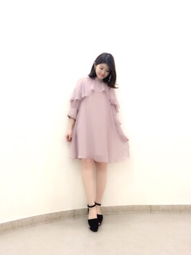 「Supreme.La.La.（シュープリームララ）のアイテム（ワンピース）」を使った、Natsumi Sudoさん（レディース・160cm）の秋コーディネート