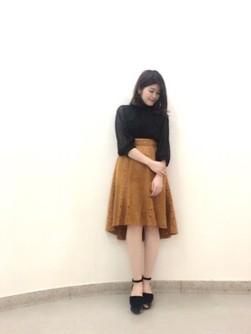 「Supreme.La.La.（シュープリームララ）のアイテム（パンプス）」を使った、Natsumi Sudoさん（レディース・160cm）の秋コーディネート