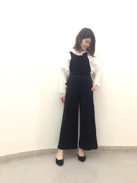 「Supreme.La.La.（シュープリームララ）のアイテム（パンツ）」を使った、Natsumi Sudoさん（レディース・160cm）の秋コーディネート