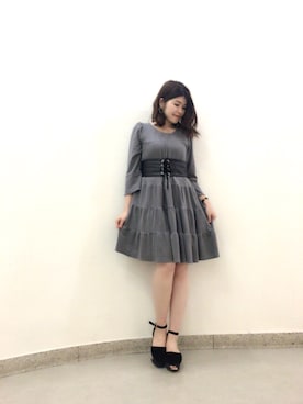 「Supreme.La.La.（シュープリームララ）のアイテム（ワンピース）」を使った、Natsumi Sudoさん（レディース・160cm）の秋コーディネート