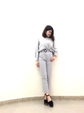 「Supreme.La.La.（シュープリームララ）のアイテム（パンツ）」を使った、Natsumi Sudoさん（レディース・160cm）の秋コーディネート