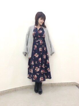 「Supreme.La.La.（シュープリームララ）のアイテム（ワンピース/ドレス）」を使った、Natsumi Sudoさん（レディース・160cm）の秋コーディネート