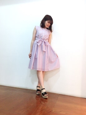 「Supreme.La.La.（シュープリームララ）のアイテム（ワンピース/ドレス）」を使った、Natsumi Sudoさん（レディース・160cm）の春コーディネート