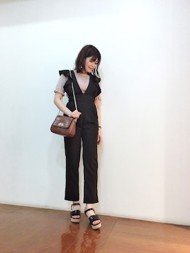 「Supreme.La.La.（シュープリームララ）のアイテム（パンツ）」を使った、Natsumi Sudoさん（レディース・160cm）の夏コーディネート