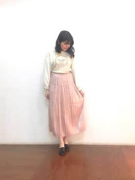 「Supreme.La.La.（シュープリームララ）のアイテム（スカート）」を使った、Natsumi Sudoさん（レディース・160cm）の冬コーディネート