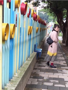 「Dr. Martens（ドクターマーチン）のアイテム（シューズ、ブルー系）」を使った、miki3homeさん（レディース・163cm）の夏コーディネート