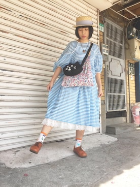 「にゃー」｜「アイテム（アクセサリー）」を使った、miki3homeさん（レディース・163cm）の夏コーディネート
