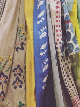 「POU DOU DOU（プードゥドゥ）のスワンとすずらんプリントワンピース（ワンピース、ブルー系）」を使った、miki3homeさん（レディース・163cm）の夏コーディネート