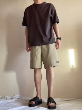 「WYM LIDNM（ウィム バイ リドム）の【WYM LIDNM】HEAVY WEIGHT BASIC BIG-TEE/カットソー（Tシャツ/カットソー、グレー系）」を使った、くーまさん（メンズ・169cm）の夏コーディネート