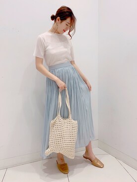 「SENSE OF PLACE by URBAN RESEARCH（センスオブプレイスバイアーバンリサーチ）のアイテム（スリッポン）」を使った、ayanaさん（レディース・166cm）の夏コーディネート