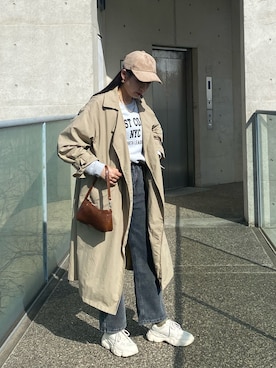 「アイテム（帽子）」を使った、yunaさん（レディース・165cm・10代）の春コーディネート