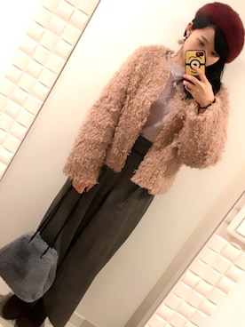 「ScoLar（スカラー）のアイテム（帽子）」を使った、Yumirinさん（レディース・158cm）の冬コーディネート