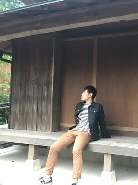 「FACTOTUM（ファクトタム）のアイテム（デニムジャケット）」を使った、コタローさん（メンズ・165cm）の秋コーディネート