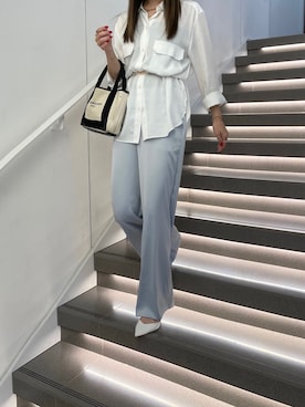 「BALENCIAGA」｜「アイテム（パンプス）」を使った、Manamiさん（レディース・157cm）の春コーディネート