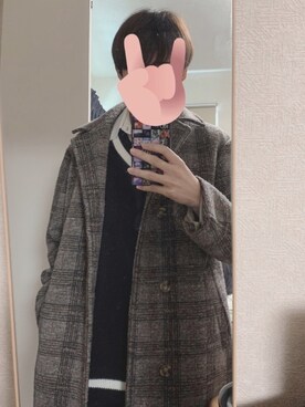 「niko and...（ニコアンド）のアイテム（チェスターコート）」を使った、ろるえさん（メンズ・168cm）の冬コーディネート
