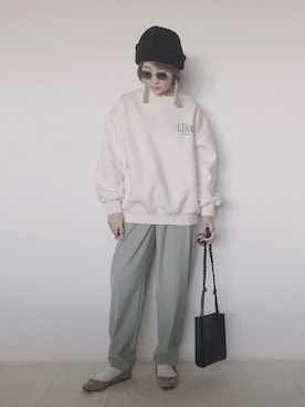 「ジーユーコーデ」｜「アイテム（帽子）」を使った、asaminさん（レディース・153cm）の冬コーディネート